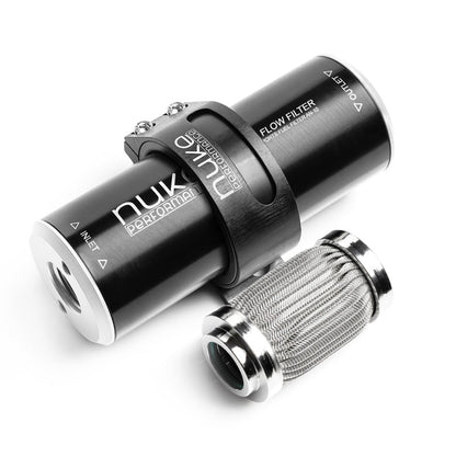 Nuke Performance - Fuel Filter Slim 10 micron AN-10 - Welded stainless steel element