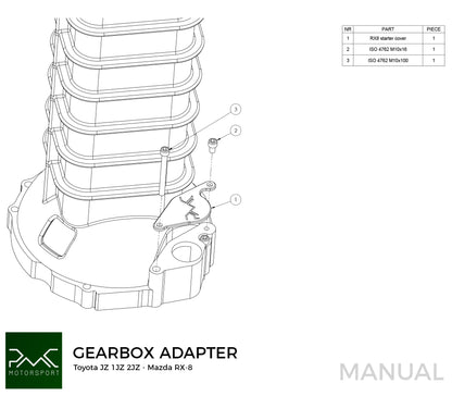 PMC Motorsport - Gearbox Adapter Plate Honda K - Mazda RX-8 (F0RX8-K)