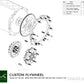 PMC Motorsport - Adapter kit Toyota JZ - BMW M57 / E46 S54 M3 - 184mm / 7.25" (A-JZ-E46-184S)