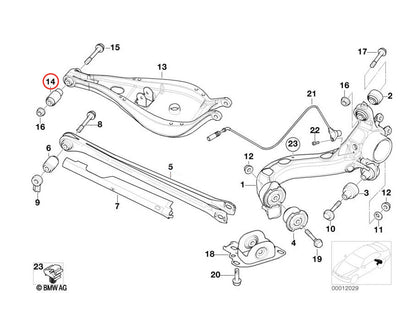 PMC Motorsport - Aluminium control arm rear bushing No.14 BMW E36 E46 Uniball (TE36-N14)