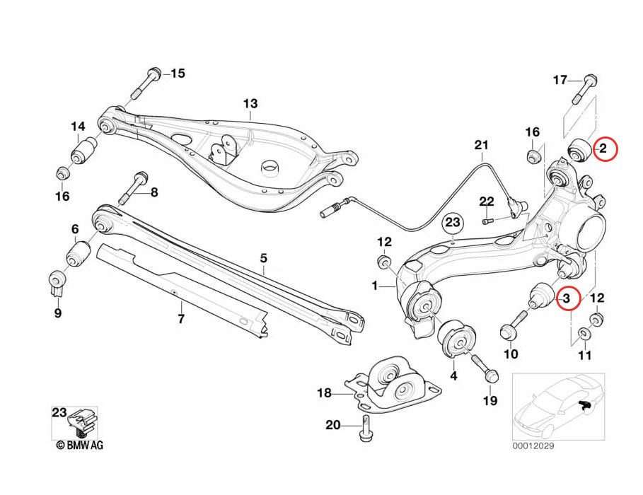 PMC Motorsport - Casquillo de brazo de suspensión de aluminio nº3 BMW E36 E46 Uniball (TE36-N3)