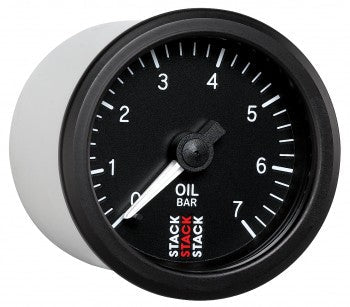 AutoMeter - OIL PRESS, 52MM, PRETO, 0-7 BAR, MECÂNICO, M10 (M) (ST3101)