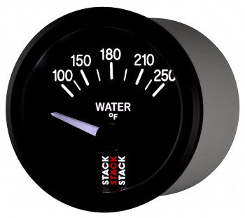 AutoMeter - WATER TEMP, ELECTRIC, 52MM, BLK, 100-250 °F, AIR-CORE, 1/8" NPTF (ST3208)