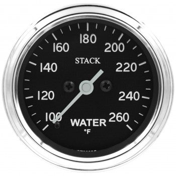 AutoMeter - WATER TEMP, PRO STEPPER MOTOR, 52MM, CLASSIC, 100-260ºF, 1/8" NPTF MALE (ST3308C)