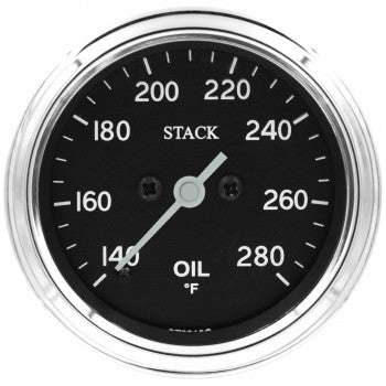 AutoMeter - OIL TEMP, PRO STEPPER MOTOR, 52MM, CLASSIC, 140-280ºF, 1/8" NPTF MALE (ST3310C)