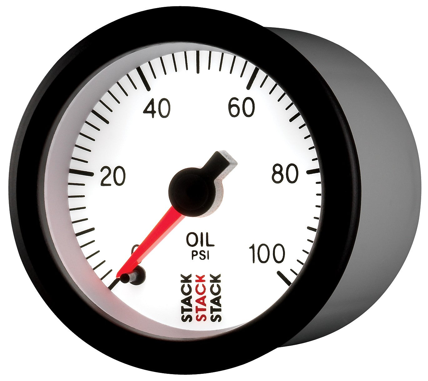 AutoMeter - OIL PRESS, PRO STEPPER MOTOR, 52MM, WHT, 0-100 PSI, STEPPER MOTOR, 1/8" NPTF MALE (ST3352)