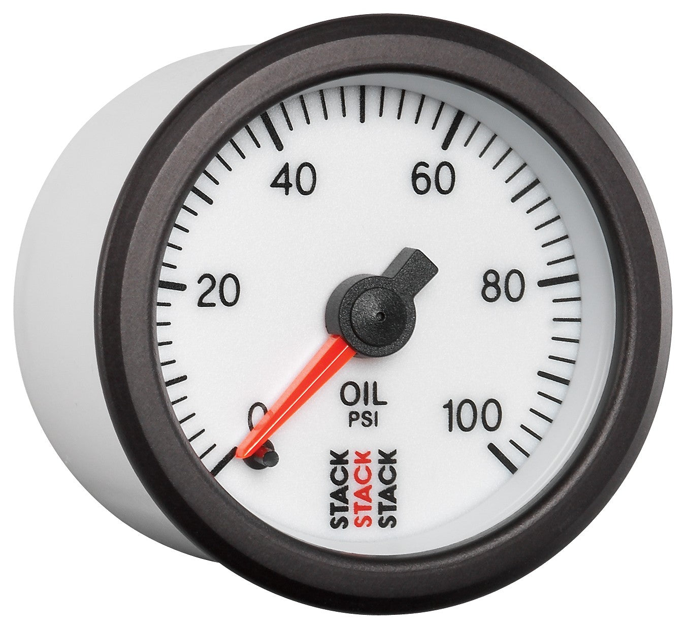 AutoMeter - OIL PRESS, PRO MOTOR DE PASSO, 52MM, BRANCO, 0-100 PSI, MOTOR DE PASSO, 1/8" NPTF MACHO (ST3352)