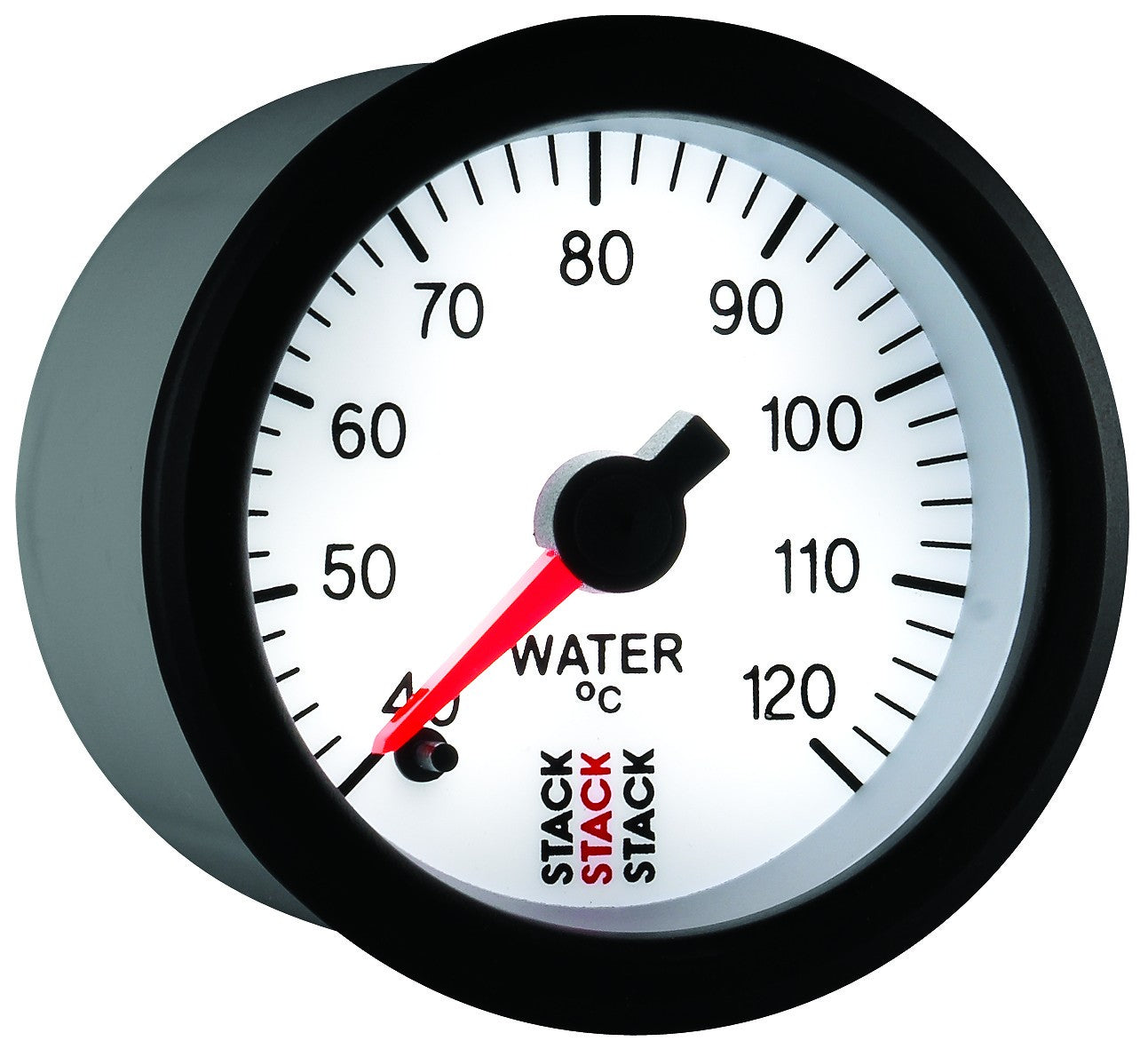 AutoMeter - WATER TEMP, PRO STEPPER MOTOR, 52MM, BRANCO, 40-120 °C, 1/8" NPTF MACHO (ST3357)
