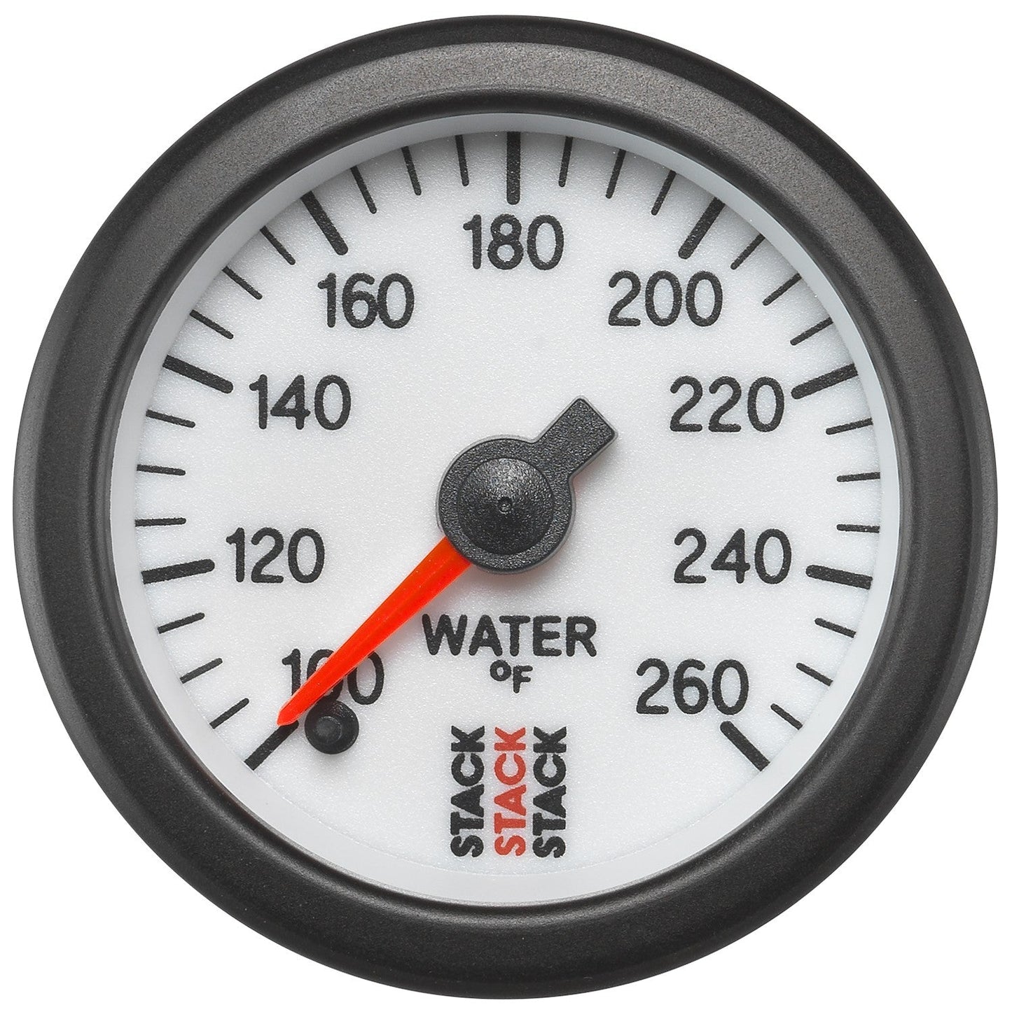 AutoMeter - WATER TEMP, PRO STEPPER MOTOR, 52MM, WHT, 100-260 °F, STEPPER MOTOR, 1/8" NPTF MACHO (ST3358)