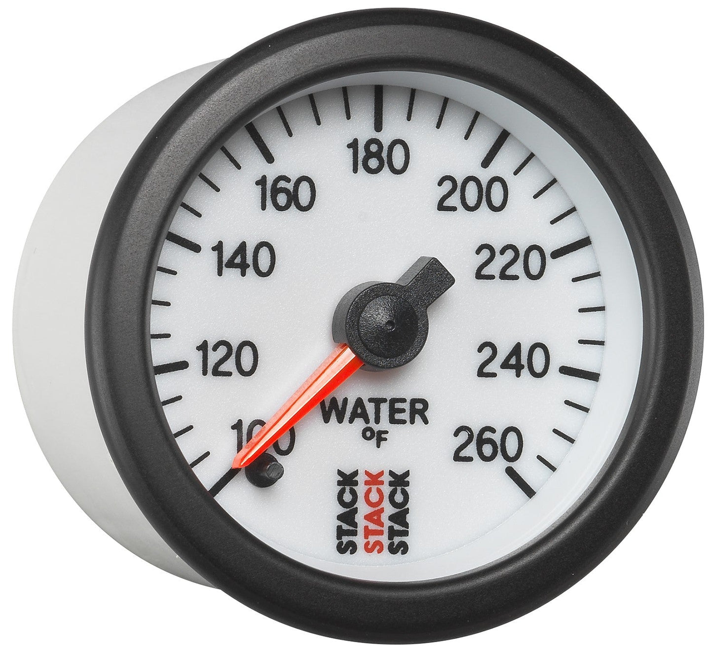 AutoMeter - WATER TEMP, PRO STEPPER MOTOR, 52MM, WHT, 100-260 °F, STEPPER MOTOR, 1/8" NPTF MALE (ST3358)
