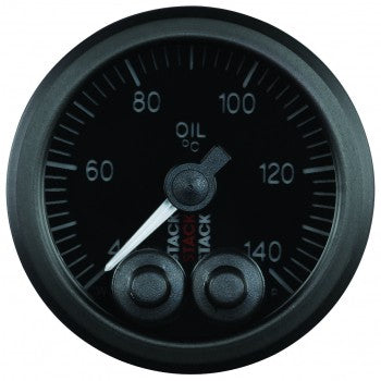 AutoMeter - TEMPERATURA DE ACEITE, PRO-CONTROL, 52MM, NEGRO, 40-140 °C, 1/8" NPTF MACHO (ST3509)