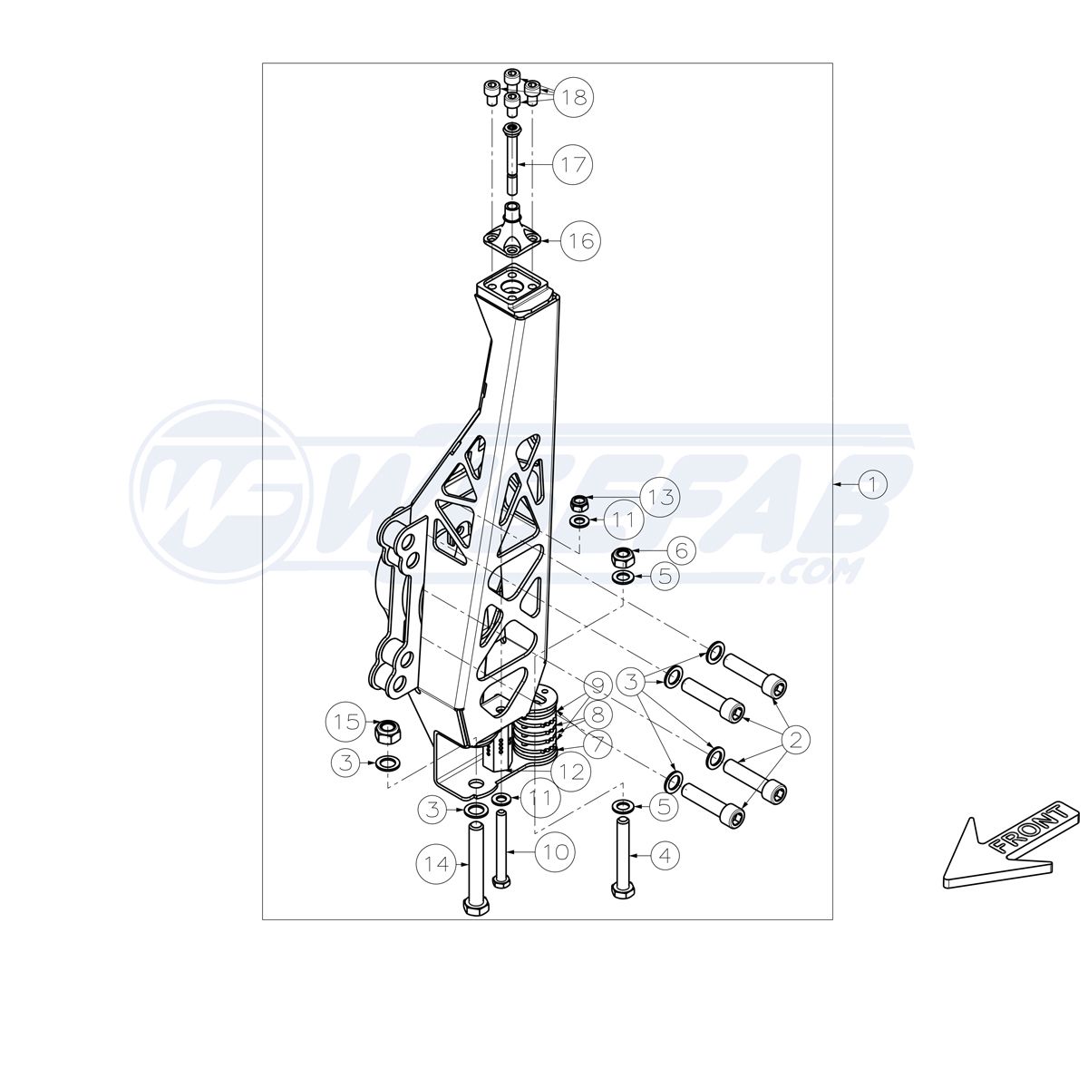 WiseFab - Nissan 350/370Z Front Knuckle Left assembled (WF370_100LA)