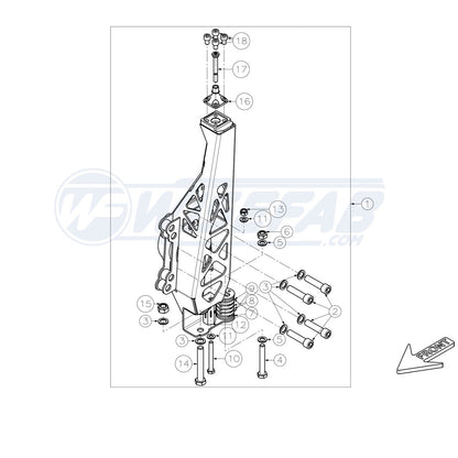 WiseFab - Nissan 350/370Z Front Knuckle Left montado (WF370_100LA) 